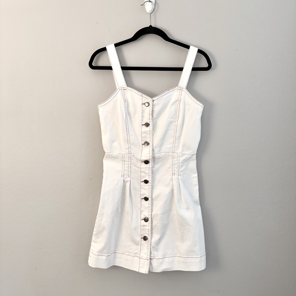 White denim mini dress